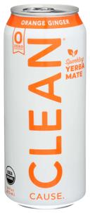 Clean Cause Organic Zero Calorie Orange Ginger Sparkling Yerba Mate, 16 Fluid Ounce -- 12 per case