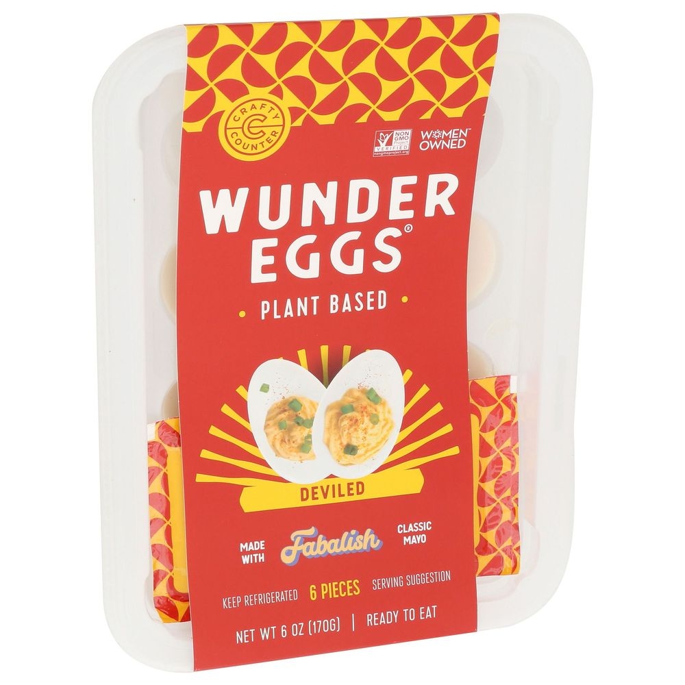 Wunder Eggs Plant Based Deviled Hard Boiled Eggs, 6 count -- 6 per case