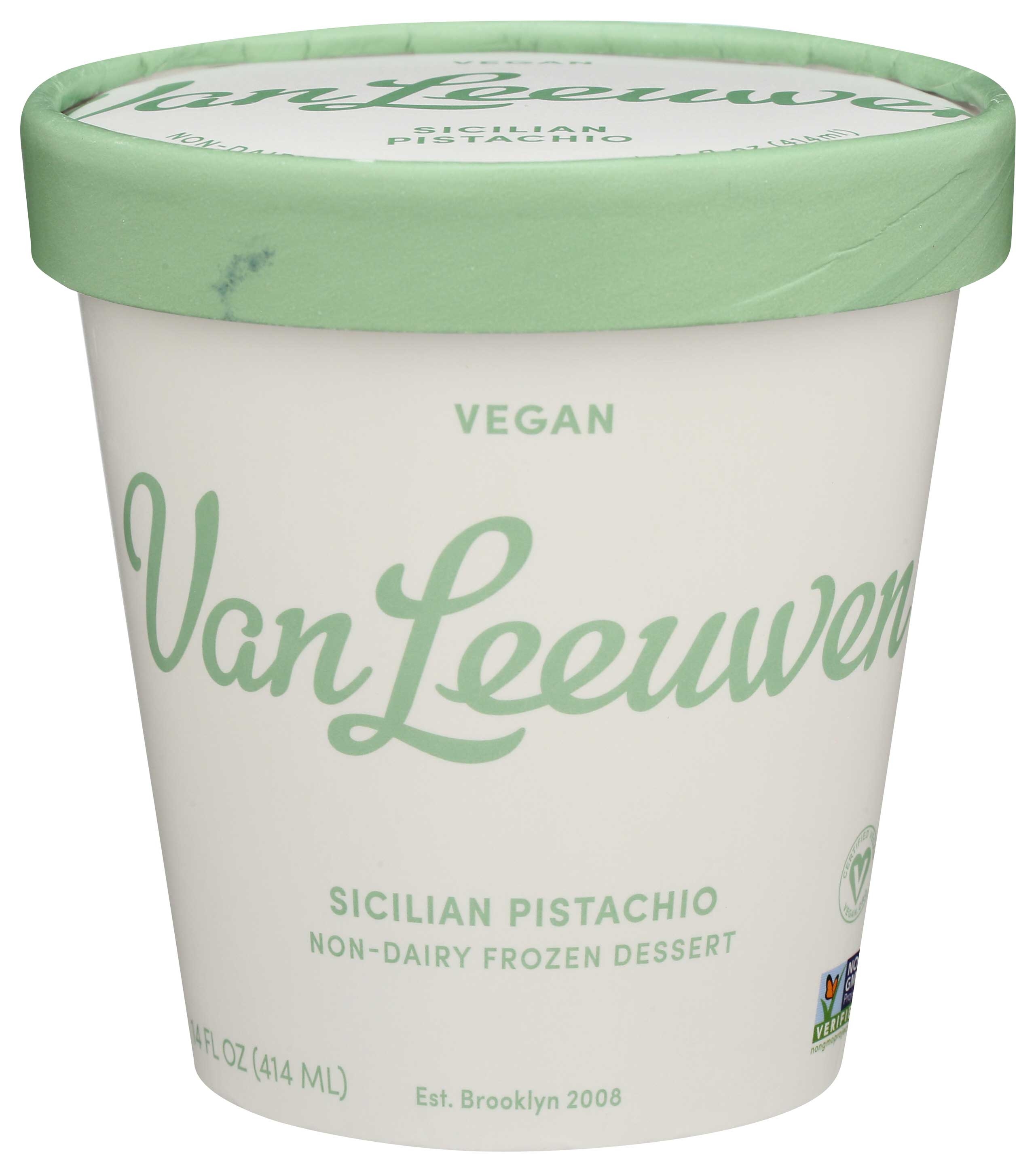 Van Leeuwen Non Dairy Sicilian Pistachio Ice Cream, 14 Fluid Ounce -- 8 per case