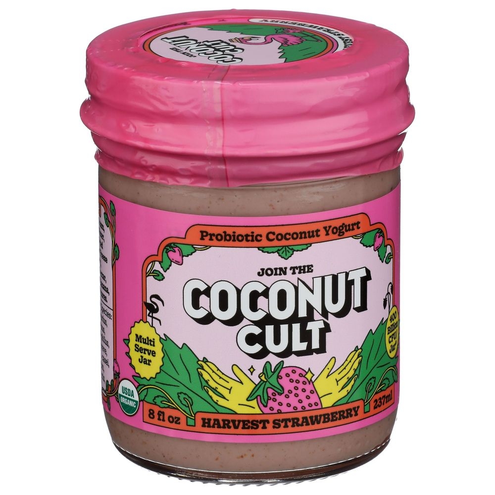 The Coconut Cult Organic Harvest Strawberry Probiotic Coconut Yogurt, 8 Fluid Ounce -- 6 per case
