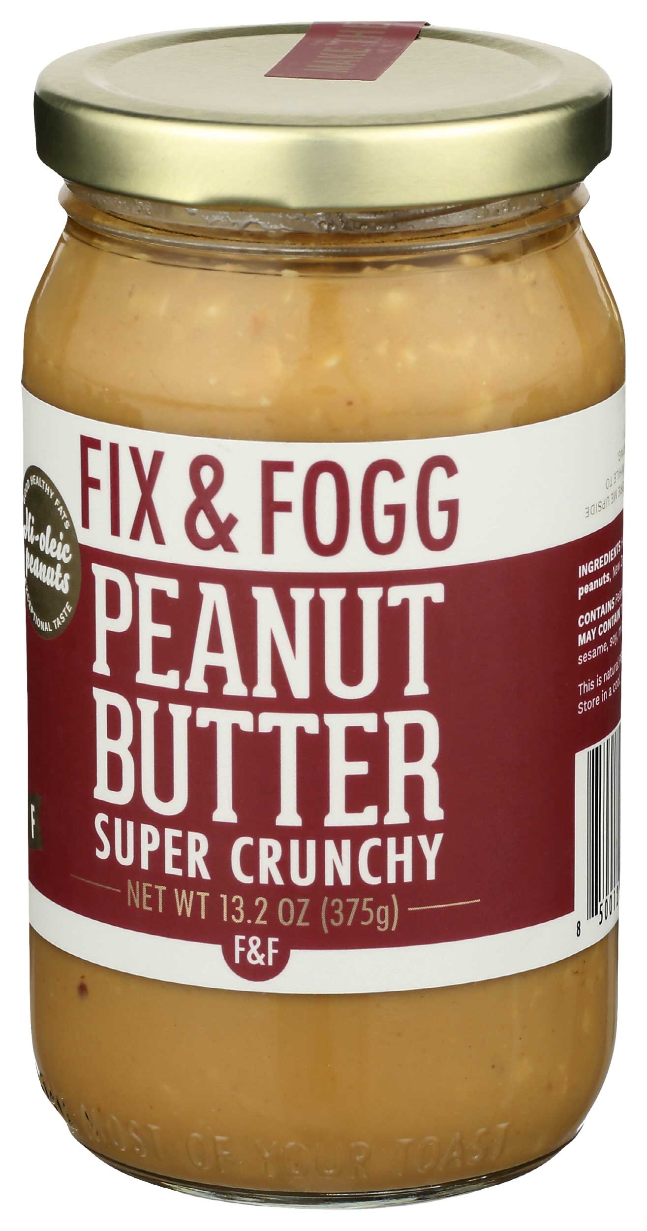 Fix and Fogg Super Crunchy Peanut Butter, 13.2 Ounce -- 6 per case