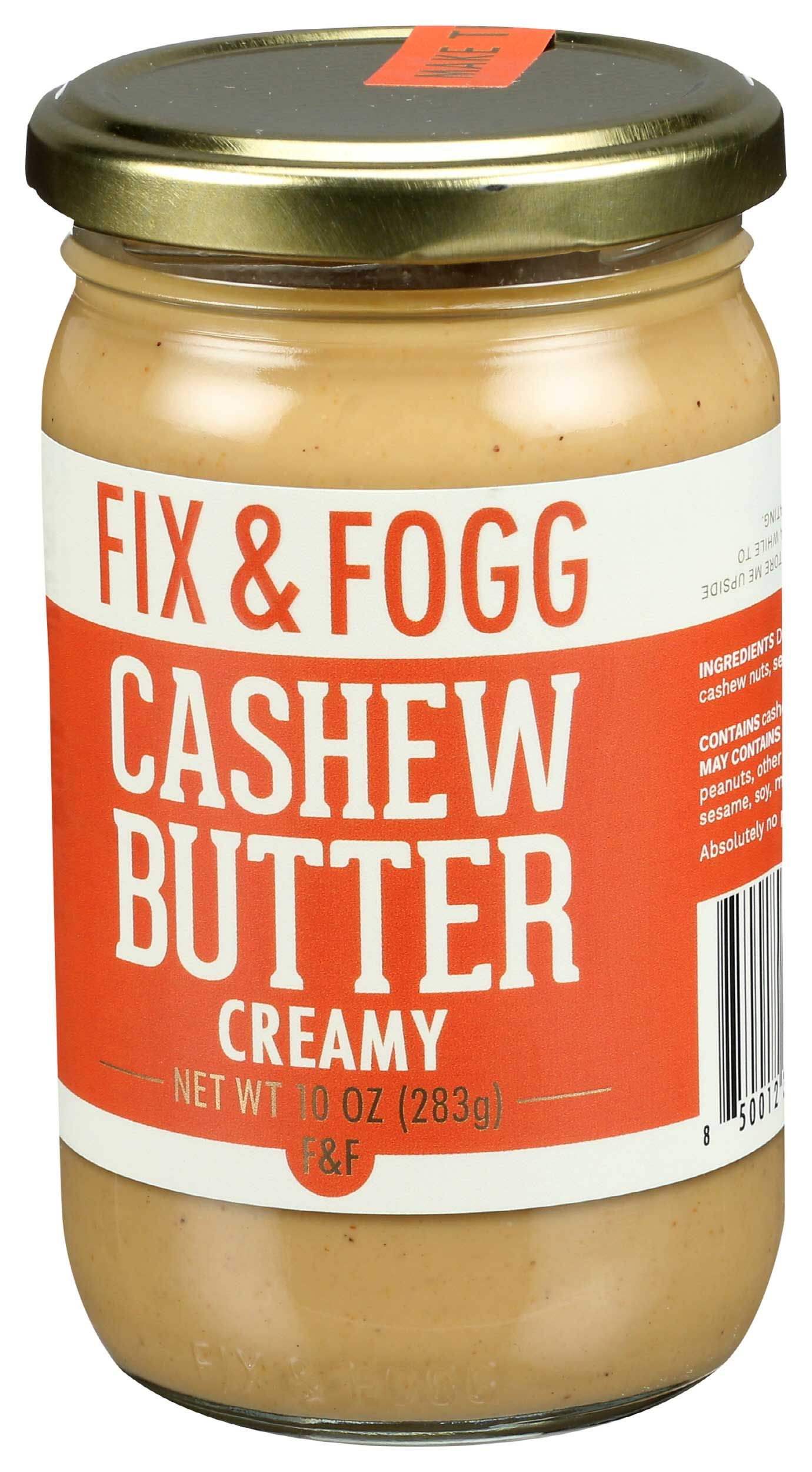 Fix & Fogg Creamy Cashew Butter, 10 Ounce -- 6 Per Case