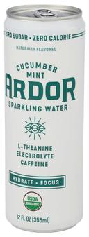 Ardor Organic Cucumber Mint Sparkling Water, 12 Fluid Ounce -- 12 per case