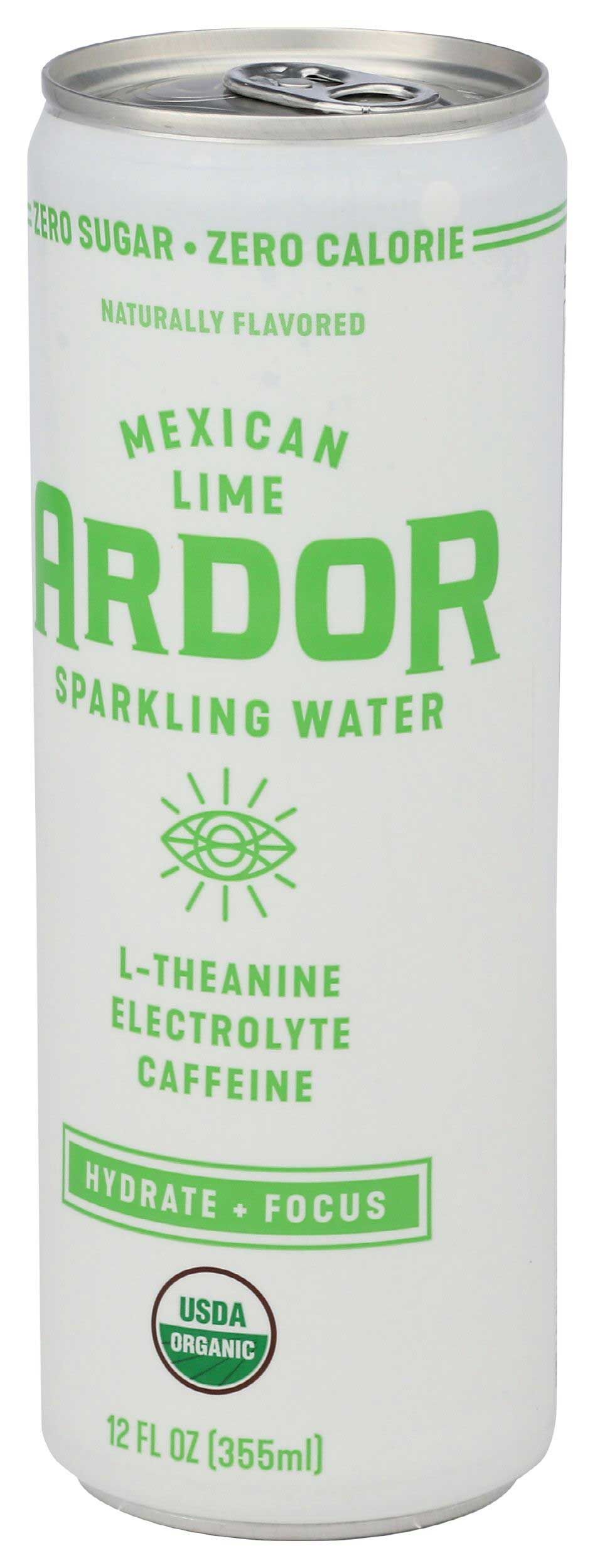 Ardor Organic Mexican Lime Sparkling Water, 12 Fluid Ounce -- 12 Per Case