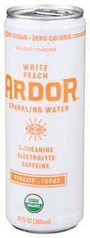 Ardor Organic White Peach Sparkling Water, 12 Fluid Ounce -- 12 per case