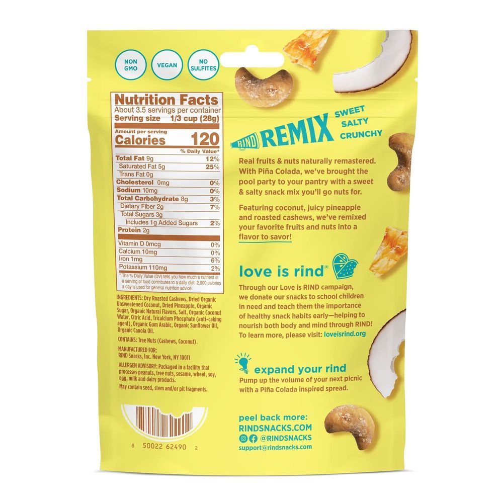 Rind Remix Pina Colada Snack Mix, 3.5 Ounce -- 6 Per Case