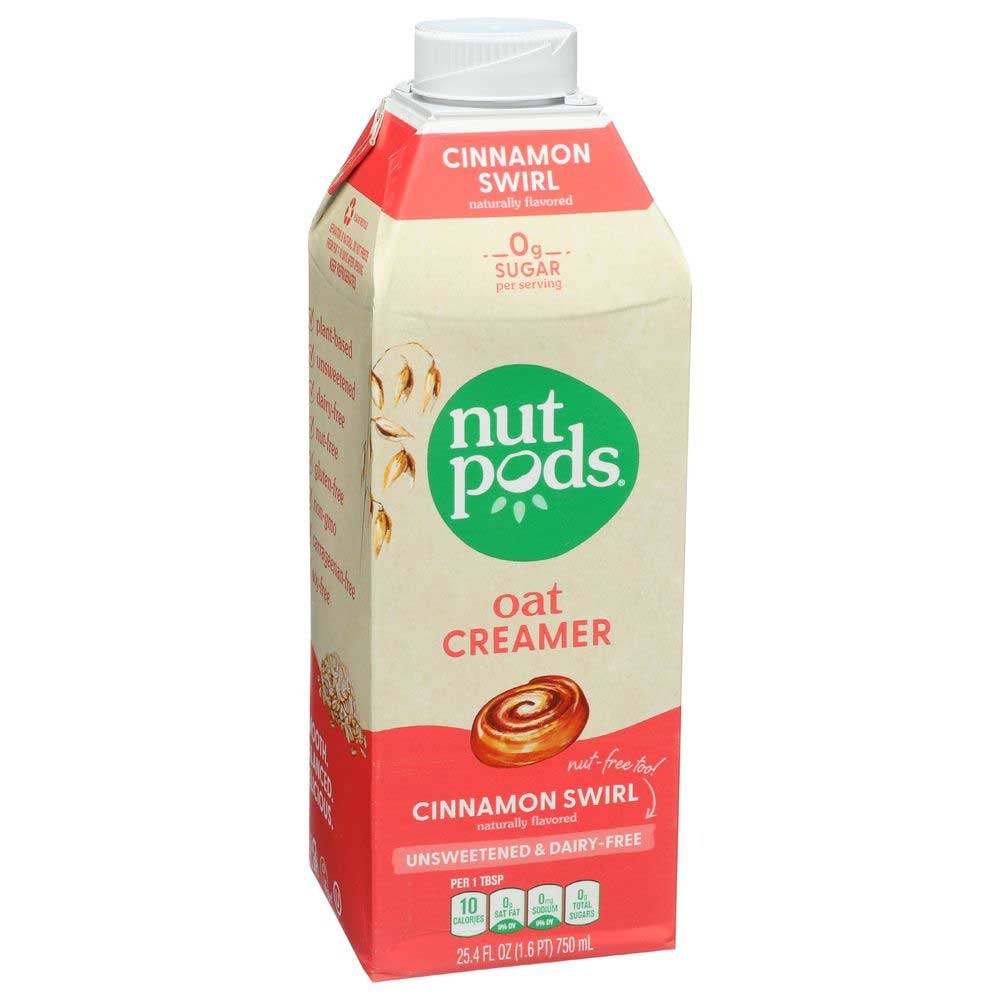 Nutpods Unsweetened Cinnamon Swirl Oat Creamer, 25.4 Fluid Ounce -- 6 per case