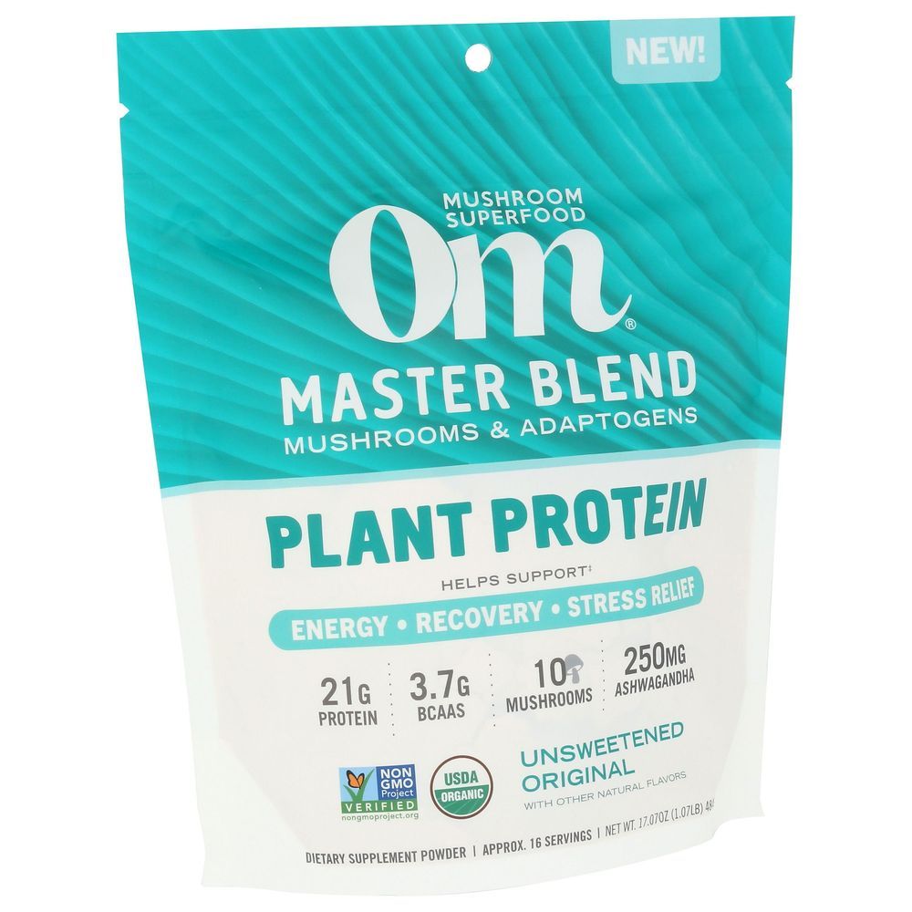 Om Organic Unsweetened Original Master Blend Plant Protein, 17.07 Ounce