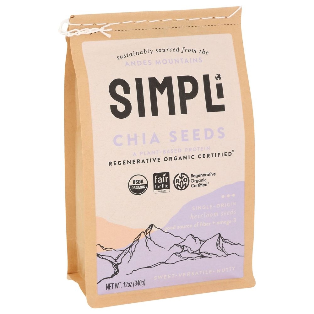 Simpli Organic Chia Seeds, 12 Ounce