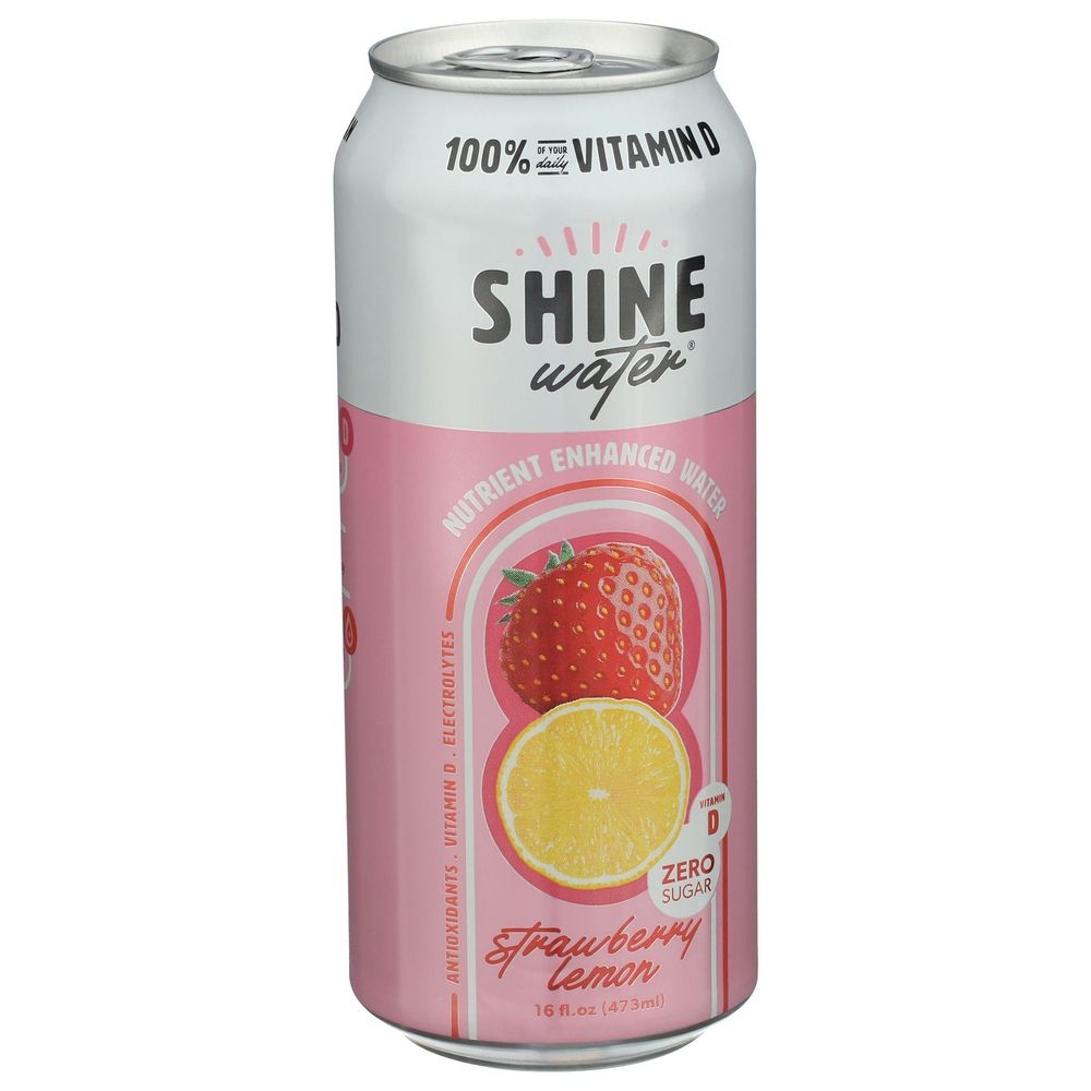Shinewater Strawberry Lemon Nutrient Enhanced Water, 16 Fluid Ounce -- 12 per case