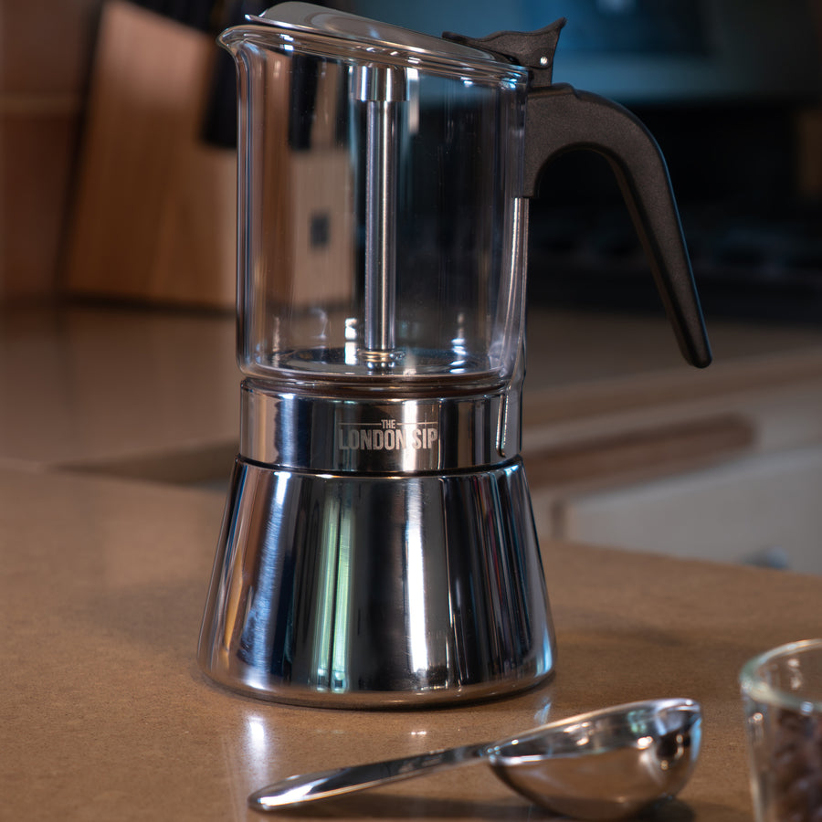 London Sip 9 Cup Glass Stovetop Espresso Coffee Maker
