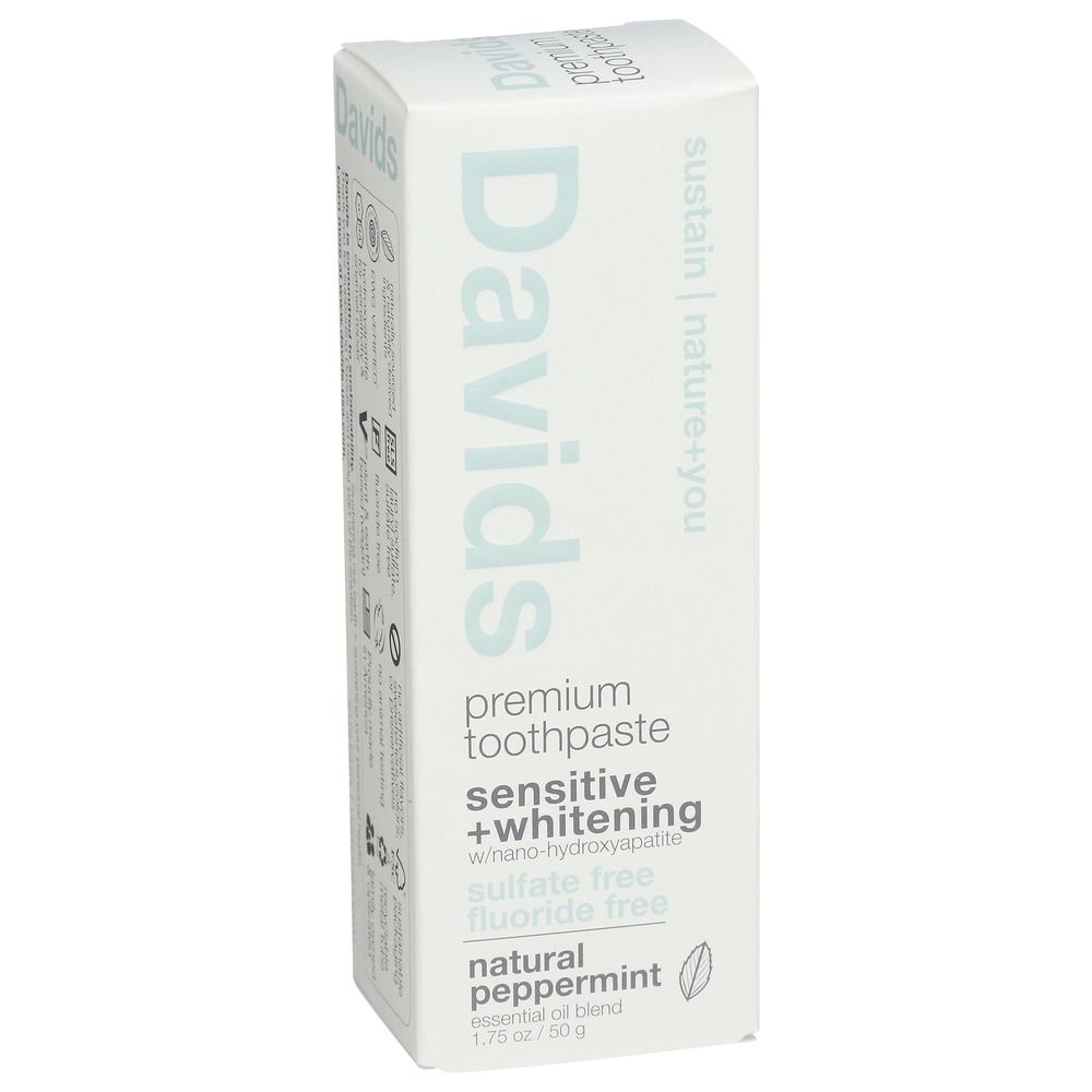 Davids Sensitive Plus Whitening Peppermint Toothpaste, 1.75 Ounce
