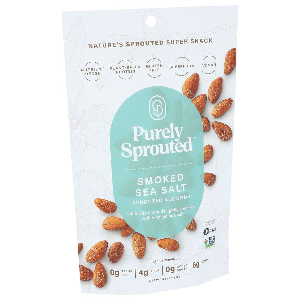 Purely Sprouted Smoked Sea Salt Sprouted Almonds, 4 Ounce -- 6 Per Case