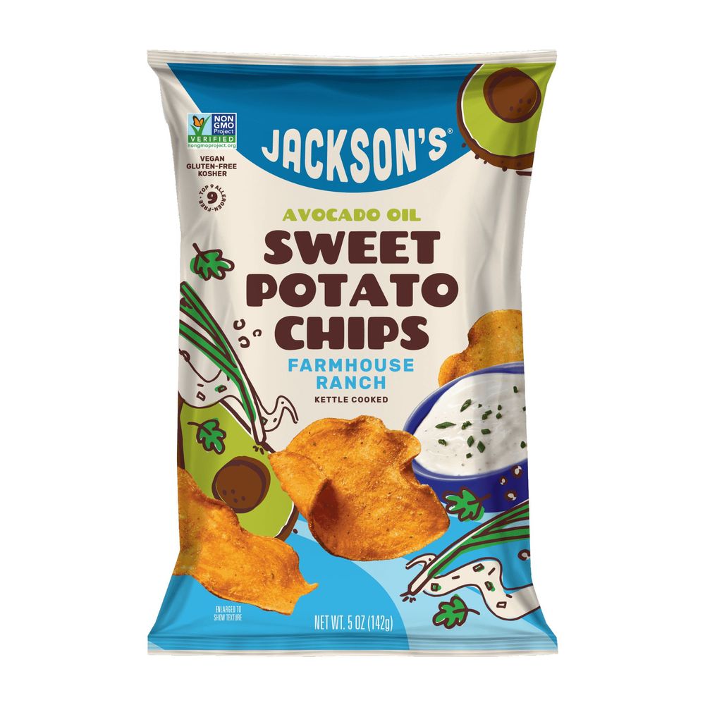 Jacksons Farmhouse Ranch Sweet Potato Chips in Avocado Oil, 5 Ounce -- 6 per case
