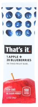 Thats It Apple Plus Blueberries Fruit Bar, 1.2 Ounce -- 12 per case.
