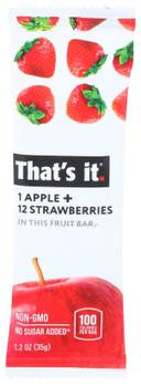 Thats It Apple Plus Strawberries Fruit Bar, 1.2 Ounce -- 12 per case.