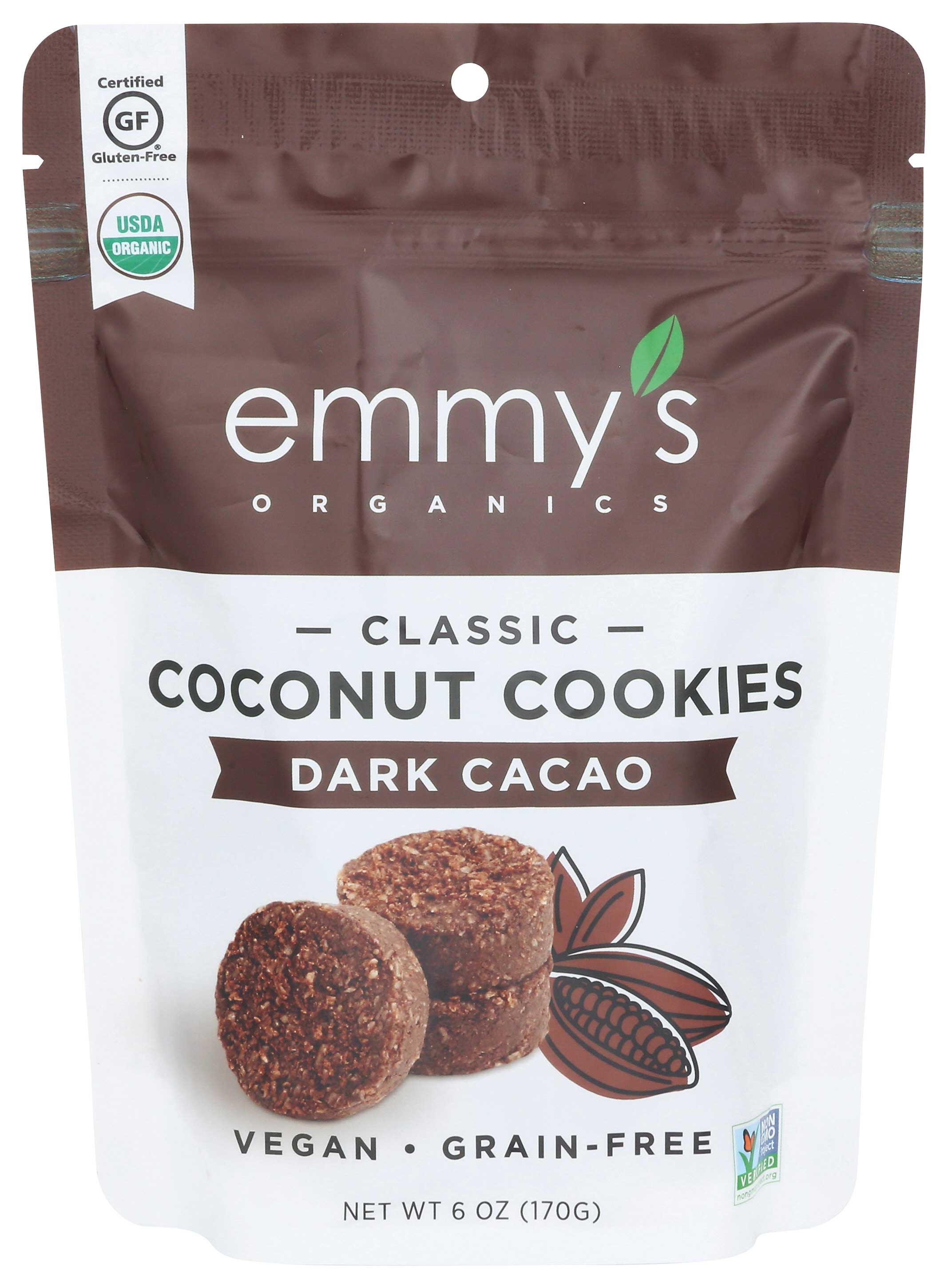 Emmys Organics Dark Cacao Coconut Macaroon, 6 Ounce -- 8 per case