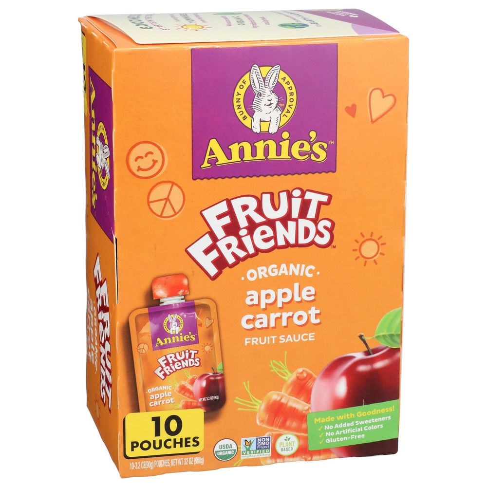 Annies Fruit Friends Organic 3.2 Ounce Apple Carrot Fruit Sauce, 10 count -- 4 per case