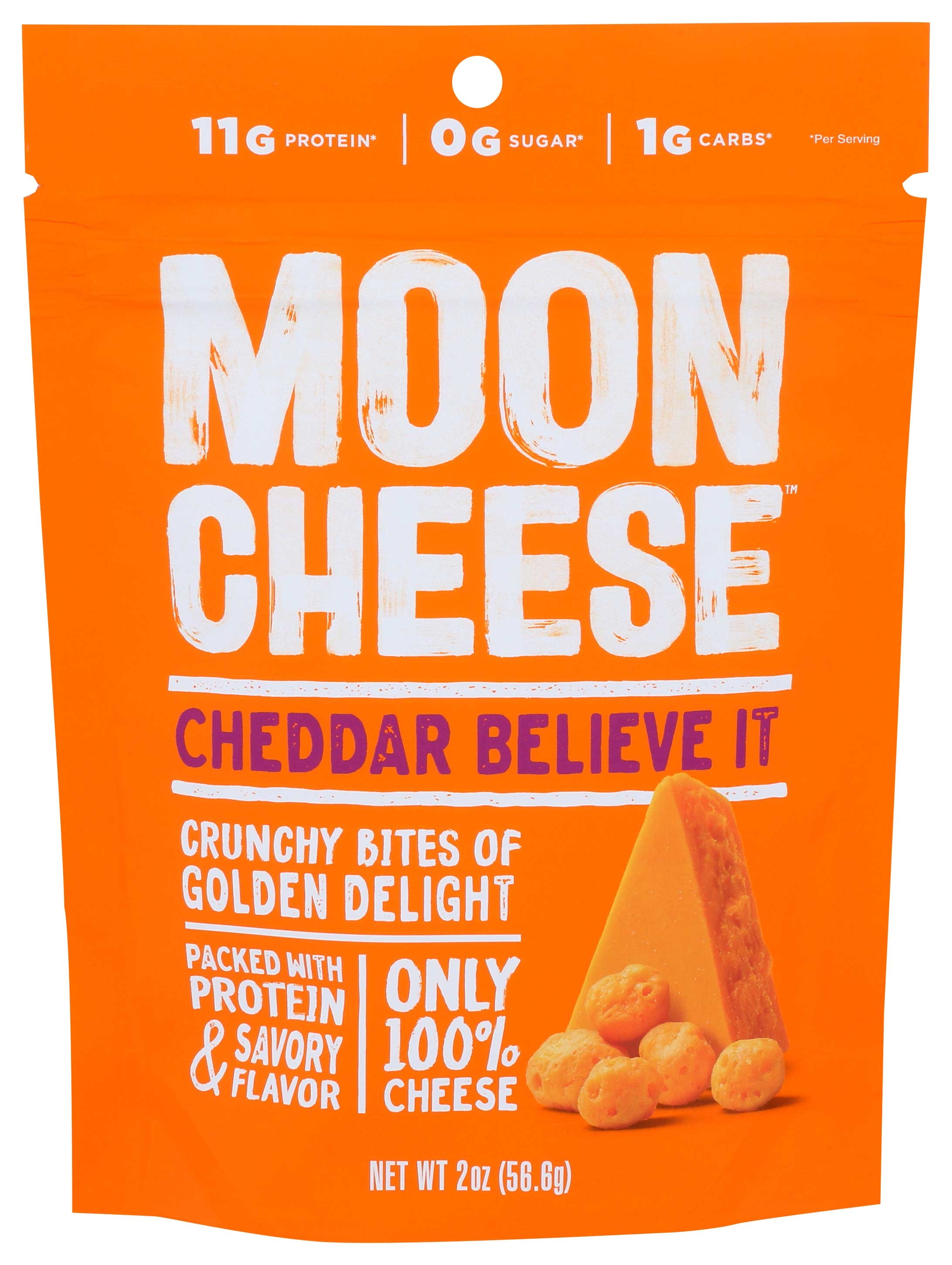 Moon Cheese Medium Cheddar Cheese Snack, 2 Ounce -- 12 per case.