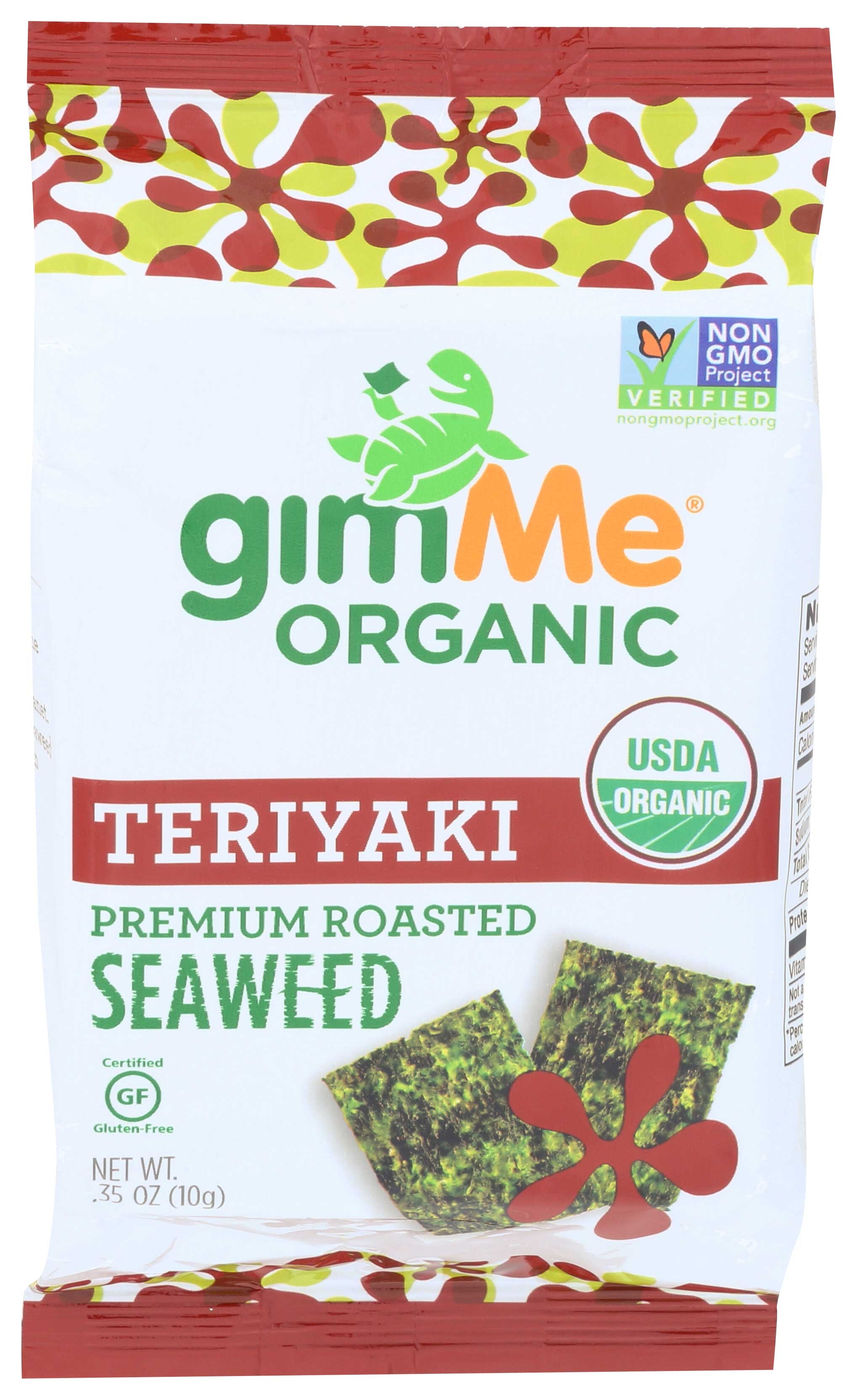 Gimme Organic Teriyaki Roasted Seaweed Snacks, 0.35 Ounce -- 12 per case.