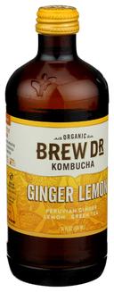 Brew Dr Organic Lemon Ginger Cayenne Kombucha, 14 Fluid Ounce -- 12 per case.