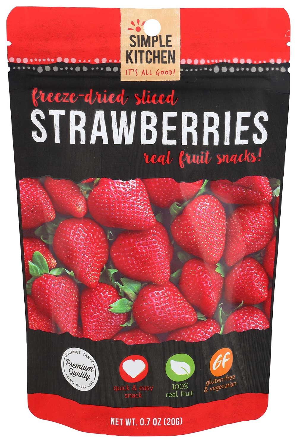 Simple Kitchen Freeze Dried Strawberries, 0.7 Ounce -- 6 Per Case