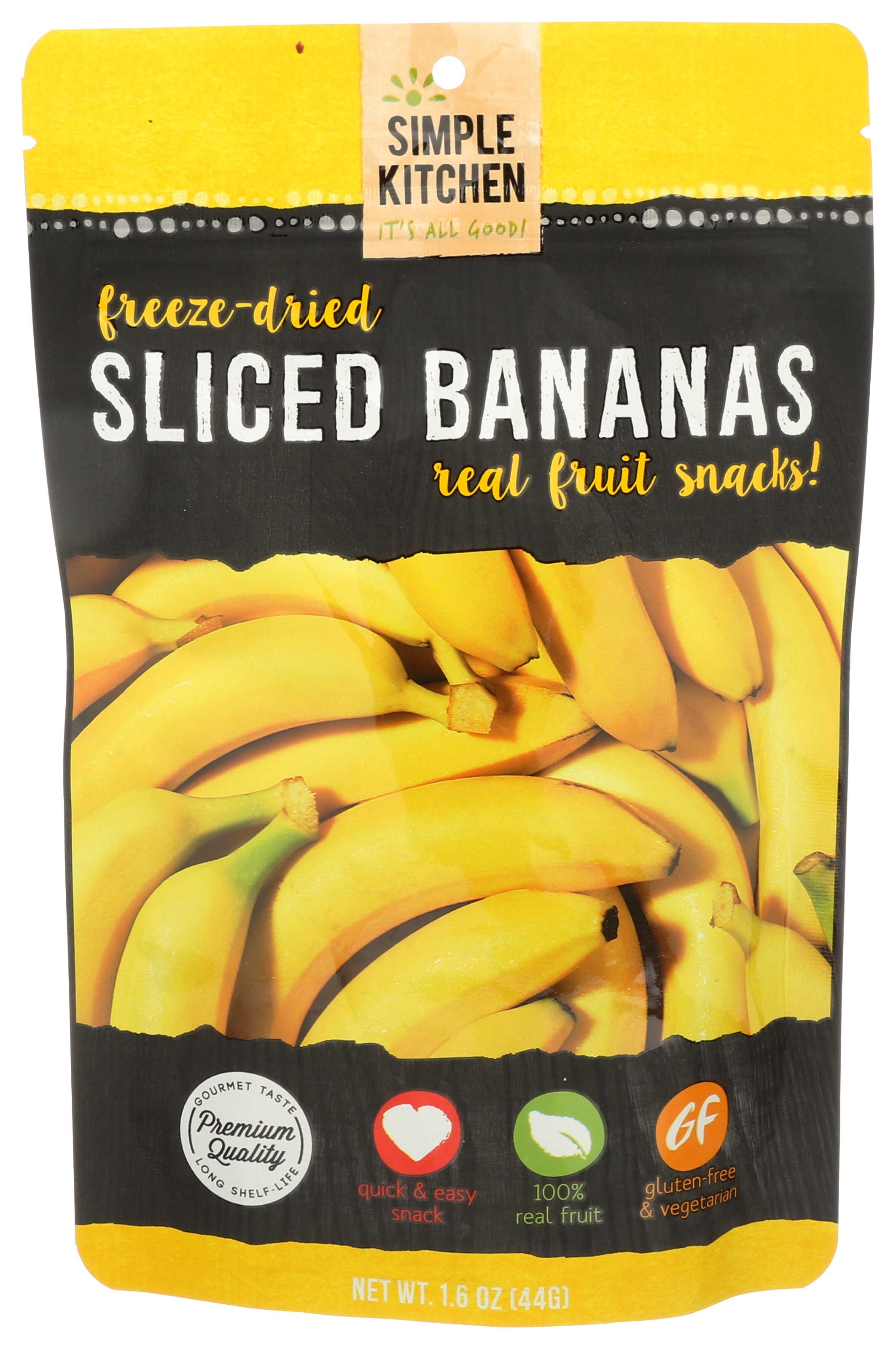 Simple Kitchen Freeze Dried Sliced Bananas, 1.6 Ounce -- 6 per case