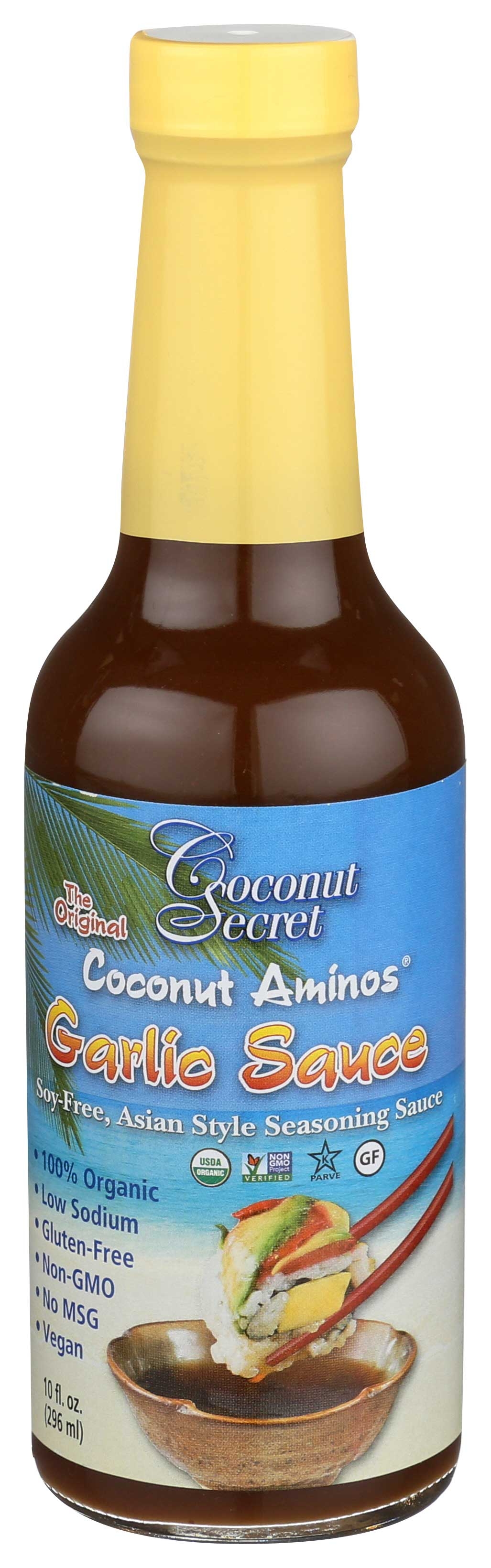 Coconut Secret Organic Garlic Aminos Seasoning Sauce, 10 Fluid Ounce -- 12 per case.