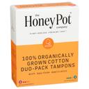 Honey Pot 100 Percent Organic Duo Pack Unscented Cotton Tampons with Bio Plastic Applicator, 18 count