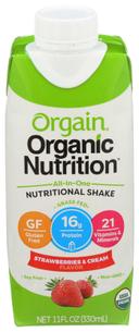 Orgain Organic Nutrition Strawberries and Cream Nutritional Shake, 11 Fluid Ounce - 4 count per pack -- 3 packs per case