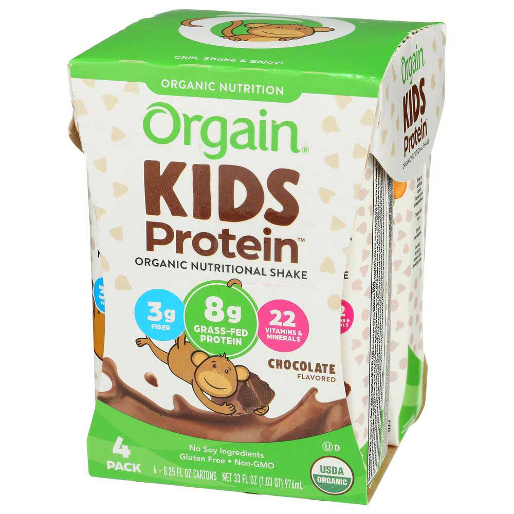 Orgain Kids Organic Chocolate Plant Protein Nutritional Shake, 8.25 Fluid Ounce -- 16 per case
