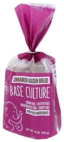 Base Culture Cinnamon Raisin Sliced Keto Bread, 16 Ounce -- 6 per case