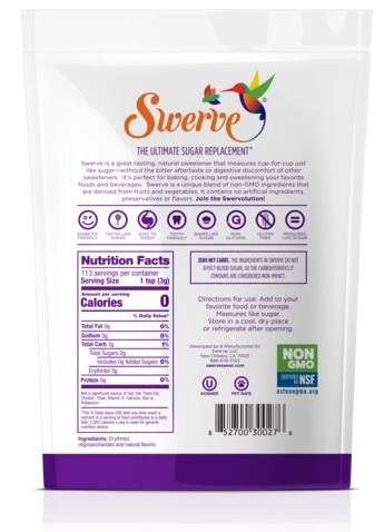 Swerve Confectioner Sugar Substitute Sweetener, 48 Ounce
