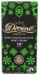 Divine 70 Percent Dark Chocolate with Mint Crisp Bar, 3 Ounce -- 12 per case