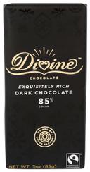 Divine Exquisitely Rich 85 Percent Dark Chocolate Bar, 3 Ounce -- 12 per case