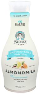 Califia Farms Unsweetened Vanilla Almond Milk, 48 Fluid Ounce -- 6 per case