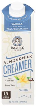 Califia Farms Vanilla Almond Milk Creamer, 32 Fluid Ounce -- 6 per case