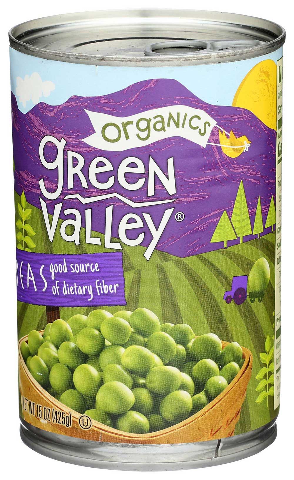 Green Valley Organics Sweet Peas, 15 Ounce -- 12 Per Case