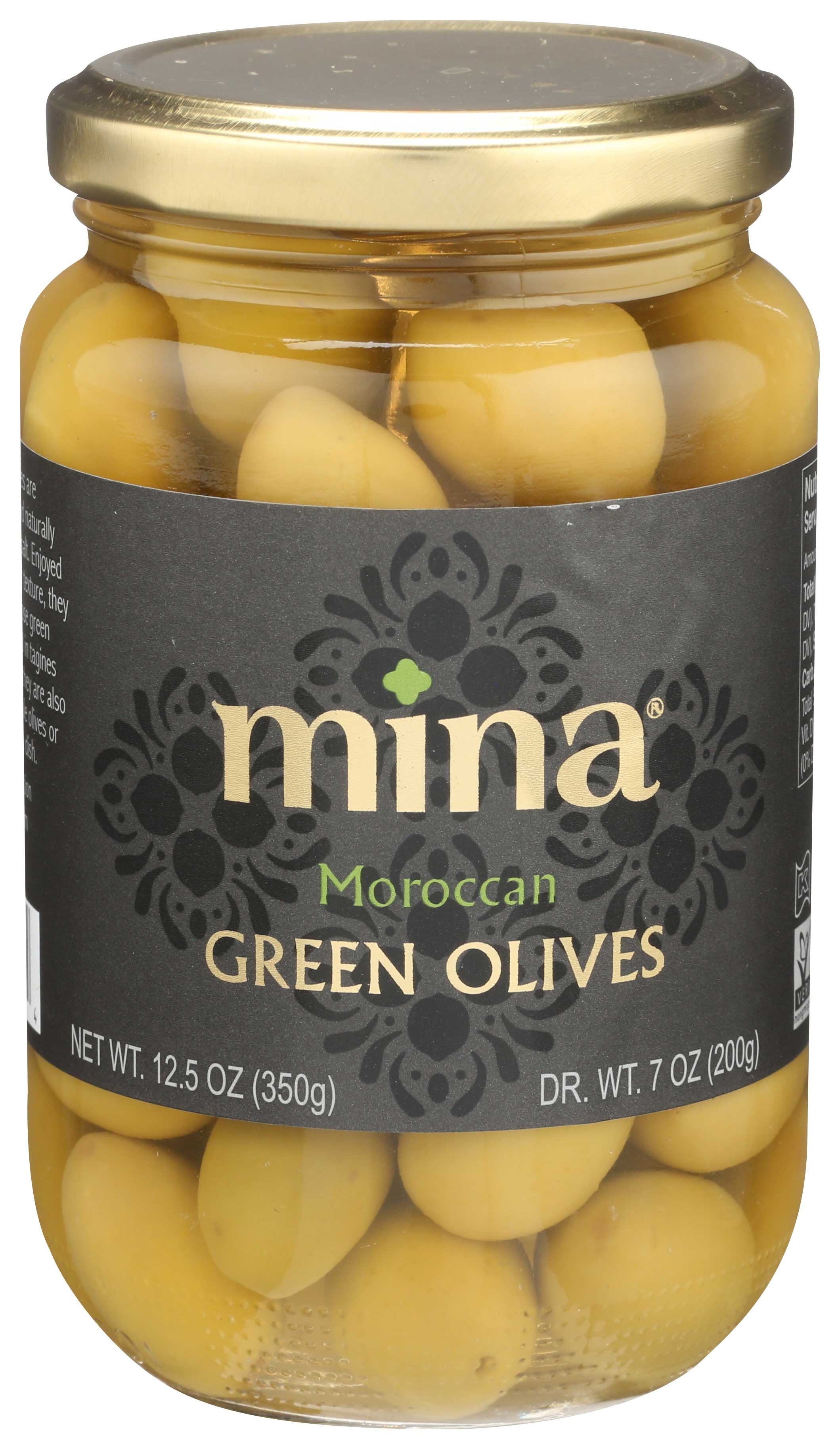 Mina Moroccan Green Olives, 12.5 Ounce -- 6 per case