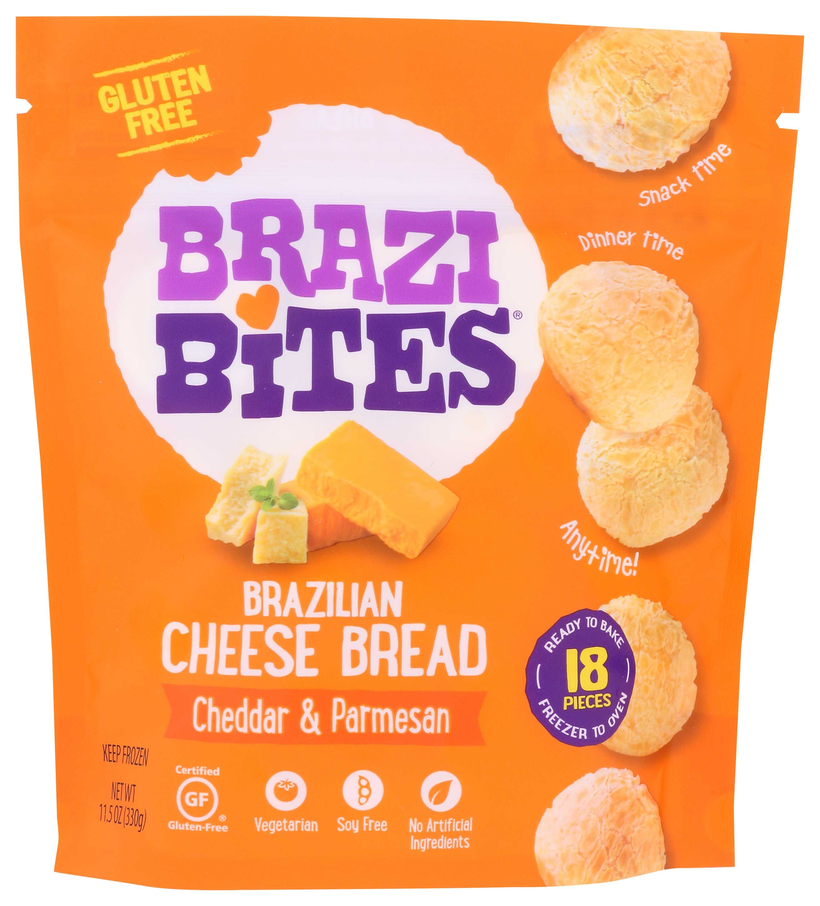 Brazi Bites Cheddar And Parmesan Brazilian Cheese Bread, 11.5 Ounce -- 8 Per Case