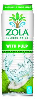 Zola Fruits of the World Coconut Water with Pulp, 17.5 Fluid Ounce -- 12 per case.