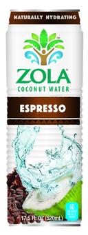 Zola Coconut Water with Espresso, 17.5 Fluid Ounce -- 12 per case