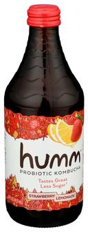 Humm Organic Strawberry Lemonade Kombucha, 14 Fluid Ounce -- 12 per case.
