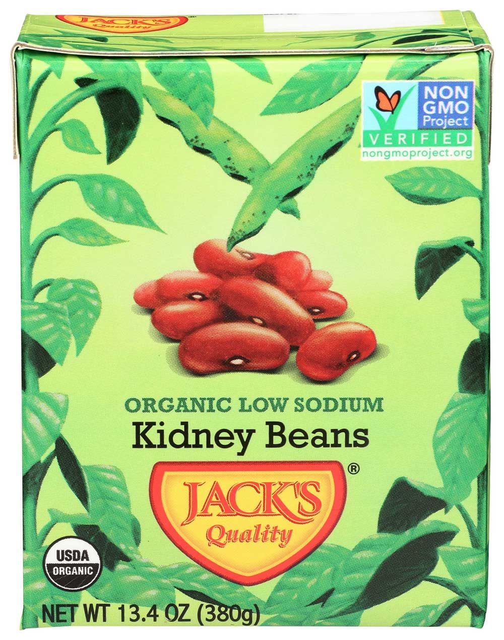 Jack's Quality Organic Low Sodium Red Kidney Beans, 13.4 Ounce -- 8 Per Case