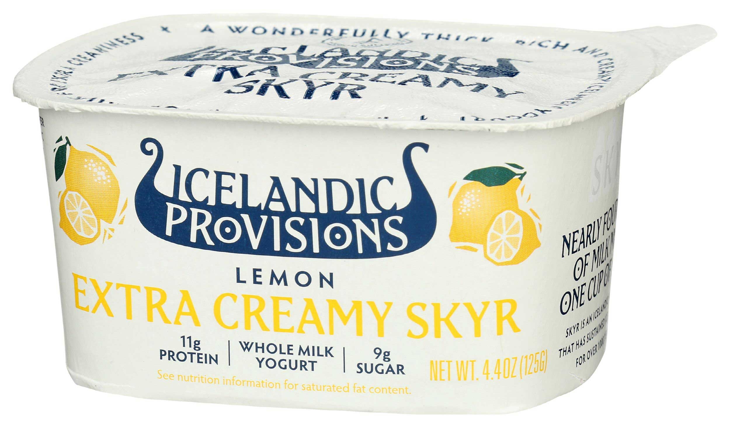 Icelandic Provisions Lemon Extra Creamy Skyr, 4.4 Ounce -- 12 per case