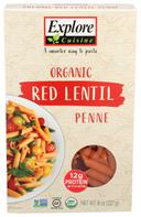 Explore Cuisine Organic Red Lentil Penne Pasta, 8 Ounce -- 6 per case.