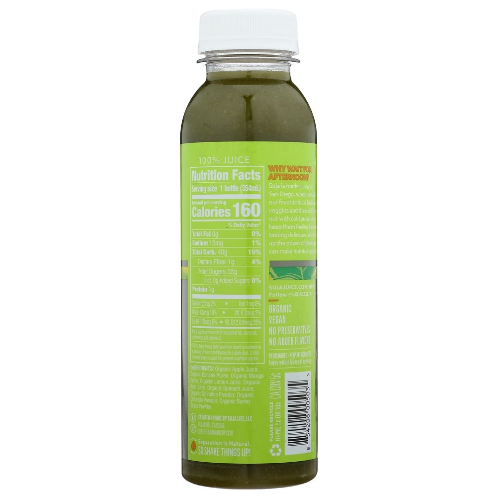 Suja Essentials Organic Green Delight Juice, 12 Fluid Ounce -- 6 per case.