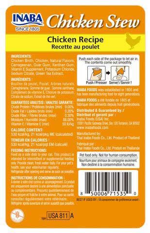 Inaba Chicken Stew With Chicken Recipe Cat Food, 1.4 Ounce -- 8 Per Case