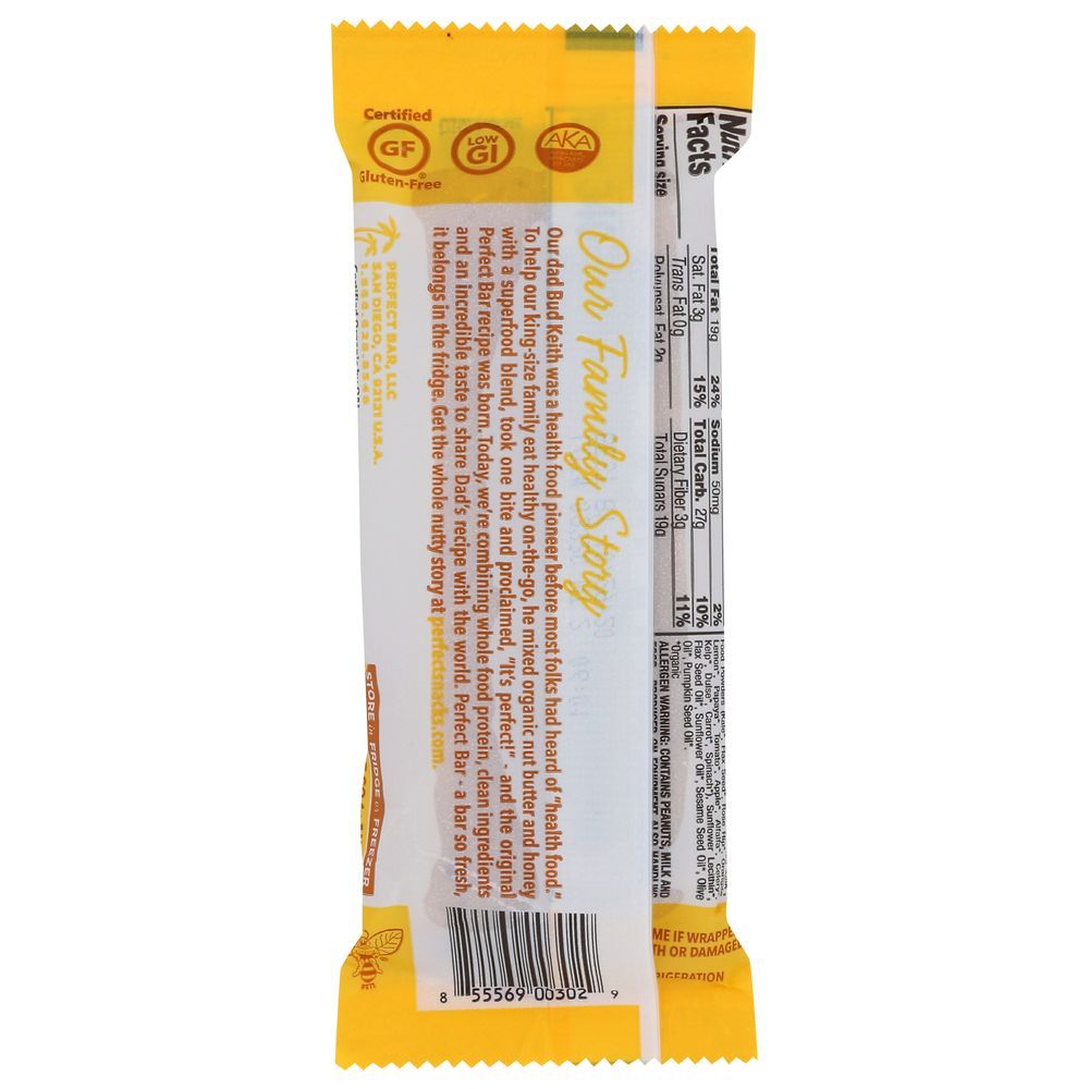 Perfect Bar Organic Peanut Butter Protein Bar, 2.5 Ounce -- 8 Per Case