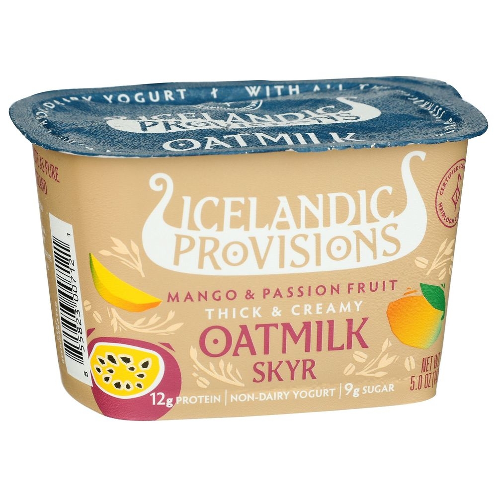 Icelandic Provisions Mango Passion Fruit Thick and Creamy Oatmilk Skyr, 5 Ounce -- 12 per case